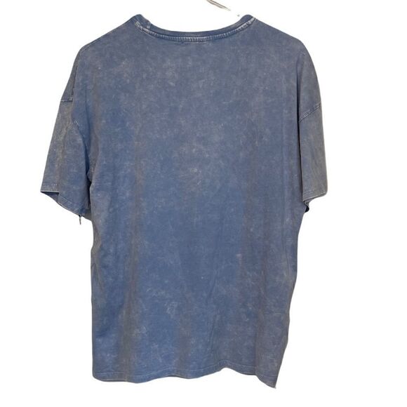7 FOR ALL MANKIND Blue Distressed Short Sleeves Cotton Top.Size S - Picture 4 of 9